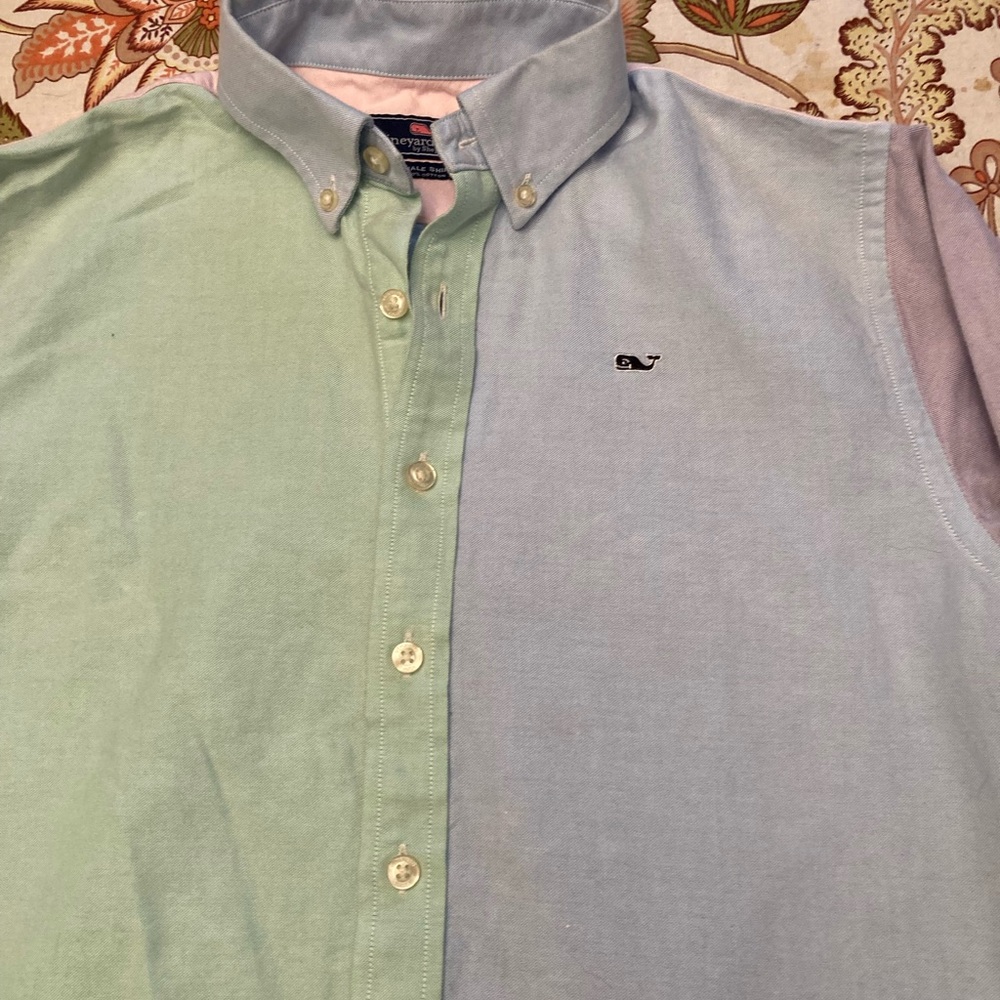 Vineyard Vines Color Block Oxford Button Down (L)
